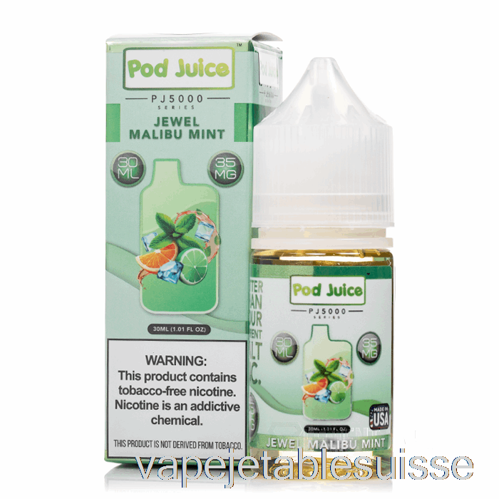 Vape Suisse Bijou Malibu Menthe - Pod Juice Pj5000 - 30ml 55mg